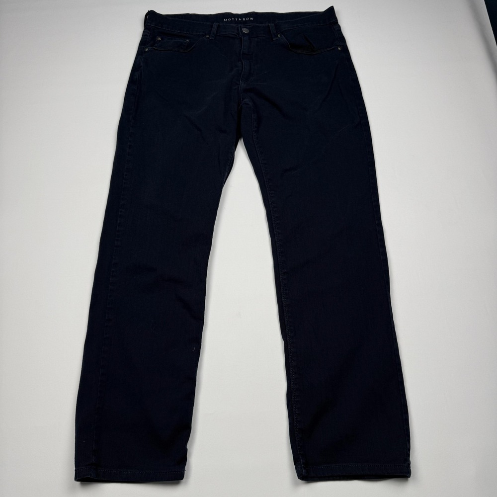 Mott & Bow Jeans Mens 35x30 Dark Wash Blue Slim Straight Stretch Denim Pants